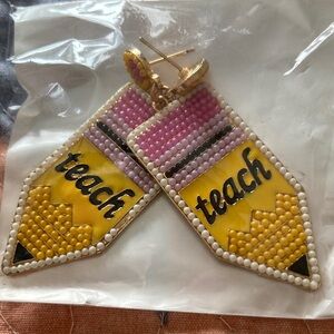 Beaded Pencil Earrings